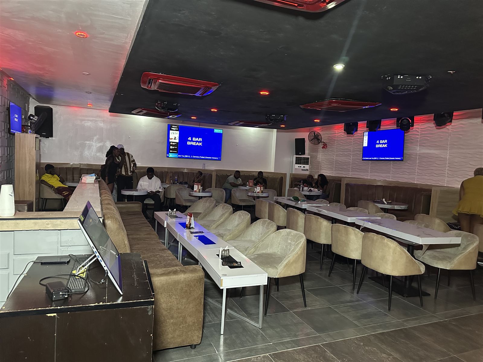 Guests on a karaoke night